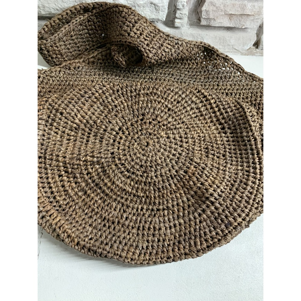 Helen Kaminski Australia Raffia Crochet Hobo Bag Brown Shoulder Tote Handbag - Picture 8 of 11
